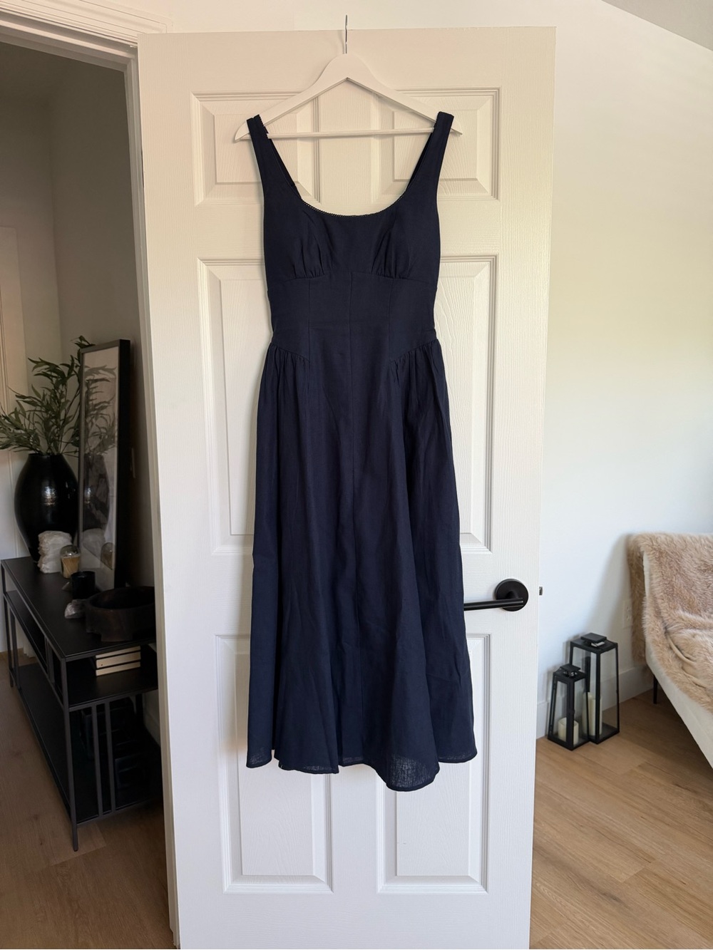 Abercrombie & Fitch Linen-Blend Bra-Free Dylan Midi Dress Size Small - Picture 3 of 4